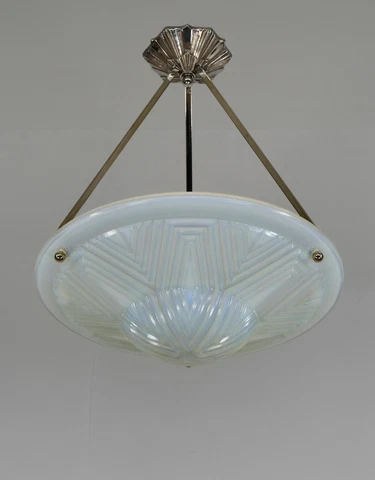 MAYNADIER : opalescent FRENCH 1930 ART DECO CHANDELIER      . muller era France Cover