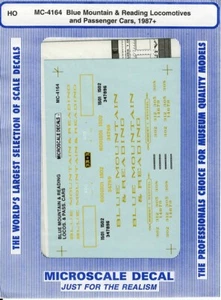 Microscale Decals HO MC-4164 Blue Mountain & Reading Locomotives Passenger Cars - Picture 1 of 1