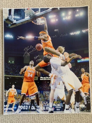 HAKIM WARRICK SIGNED 16x20 COLOR PHOTO      SYRACUSE    TEXAS T-BAG DUNK     JSA — 第 1/4 张图片