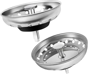 2 Pack Kitchen Sink Strainer & Stopper Combo for 3-1/2 Inch Drain, Stainless Ste - Picture 1 of 12