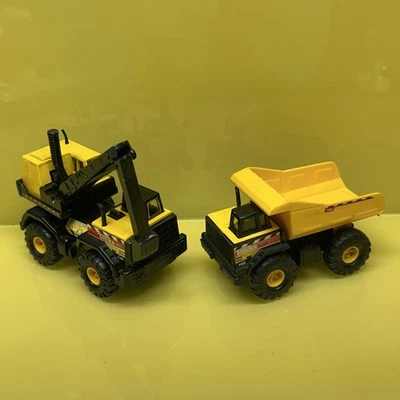 RARE 1998 TONKA- Dump Truck & Backhoe Mighty Mini - Maisto Hasbro - Yellow "EUC" - Image 1 of 4