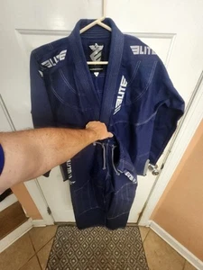 Men's Elite Sports Brazilian Made Blue Jiu Jitsu Gi Full Uni A-3 Embroidered VG7 - Picture 1 of 17
