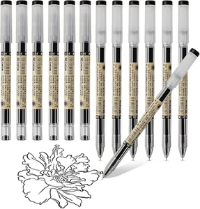 Penna a Sfera Extra Fine Da 0,35 Mm Con Inchiostro Gel Nero per Scrittura, Cance - Foto 1 di 12