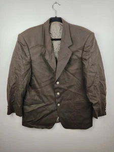 WOOL–CASHMERE Biella – Italy Blazer Schulterpolster Damen Gr 24 Braun / A+ - Picture 1 of 11