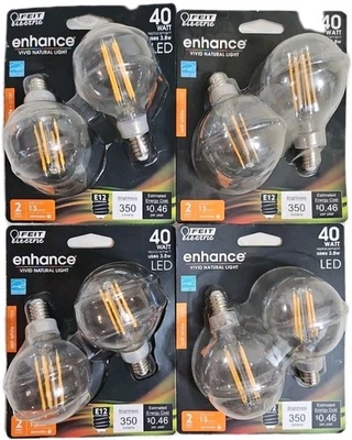 Feit LED 3.8W (40w)G16-1/2 E12 Dimmable (31141)  BPG1640927 / 4pk-8pc  - Image 1 of 4