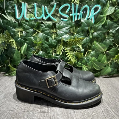 Dr Martens Docs Sophia T-Bar Mary Jane Casual Tacón Bloque Mujer Talla 11 Negro Foto 1 de 4
