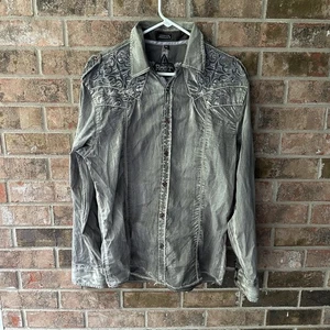 Camisa Roar Para Hombre XL Bordada Perla Occidental Fuerza a Presión Refinada De Colección - Imagen 1 de 4