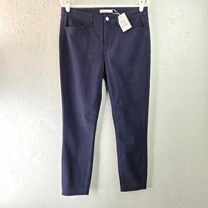 Peter Millar Karlie Skinny Pant 10 Navy Blue Sateen Stretch High Rise Golf Twill - Picture 1 of 12
