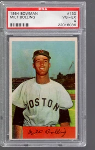 SLA419- 1954 Bowman #130 Milt Bolling - PSA Vgex (4) - Bild 1 von 2