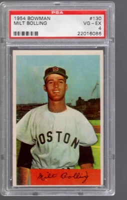 SLA419- 1954 Bowman #130 Milt Bolling - PSA VgEx (4) - Image 1 of 2