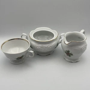 Royal Kent Weihnachten Holiday Stechpalme Teetasse Milchkännchen und Zuckerdose Set OHNE DECKEL EUC - Bild 1 von 11