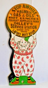 VINTAGE PETROL STATION DOOR ENAMEL SIGN GILLEY'S SERVICE STATION USA TEXAS - Bild 1 von 4