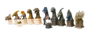 New Hand Painted Dinosaur Chess 32 Piece Set-Designed by Ben Homer (pieces only) - Picture 1 of 5