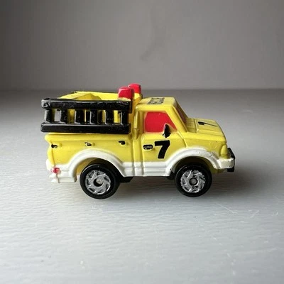 Vintage Micro Machines Rescue DATSUN Pickup Truck Yellow/ Black Ladder 1989 - Image 1 of 4