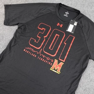 Maryland Terrapins Shirt Mens Medium Under Armour Black NCAA College Terps NWT - Picture 1 of 12