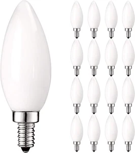 Luxrite LED Chandelier Light Bulbs E12 Dimmable 60 Watt 2700K 450lm UL 24-Pack - Picture 1 of 8
