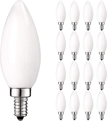 Luxrite LED Chandelier Light Bulbs E12 Dimmable 60 Watt 2700K 450lm UL 24-Pack - Image 1 of 4