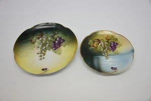 2 J&C Louise Bavaria Vintage Trauben Trauben gewellter Rand Teller signiert A Koch - Bild 1 von 7