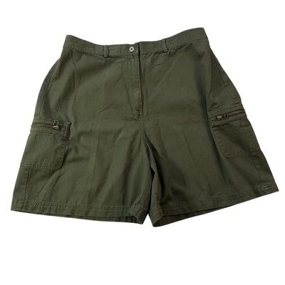Pantalones cortos deportivos Karen Scott para mujer tejidos clásicos verde oliva talla 18 Foto 1 de 4