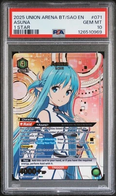 2025 UNION ARENA UE07BT/SAO SWORD ART ONLINE 1 STAR #071 ASUNA PSA 10 - Image 1 of 2