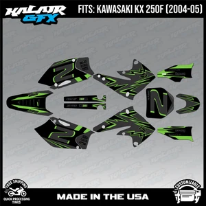 Graphics Kit for Kawasaki KX250F (2004-2005) KX 250F Vizion Series - Green - Picture 1 of 4