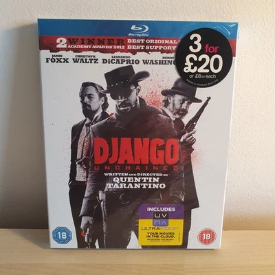 DJANGO UNCHAINED Blu Ray Disc NEW & SEALED Region B UK Cert 18 Western Tarantino - Image 1 of 4