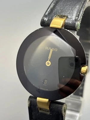 Not Working 无盒复古 RADO Coupole 黑色表盘石英男士腕表日本制造 — 第 1/4 张图片