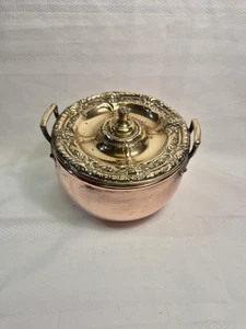Vintage Copper And Brass Rice Serving Bowl. - Picture 1 of 18