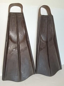 RARE Vintage Spearfisherman Duck Feet Flippers Extra Large Pure Gum Rubber Fins - Picture 1 of 11