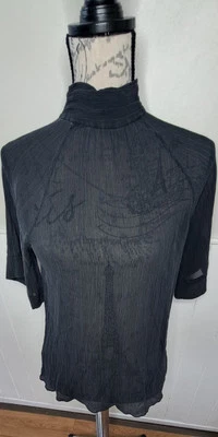 Ted baker silk high neck sheer short sleeve blouse womens size 4 - Image 1 of 4