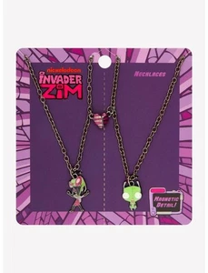 Invader Zim GIR & Zim Magnet Herz Beste Freundin Halskette Set - Bild 1 von 1