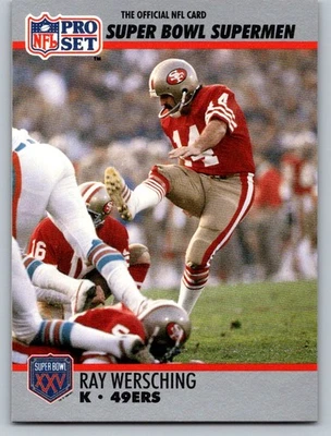 1990-91 Pro Set Super Bowl XXV Silver Anniversary #124 Ray Wersching 49ers - Image 1 of 2