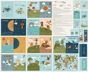 DIY Riley Blake Created With Love Soft Book Cotton Fabric Panel by Jennifer Long - Picture 1 of 2