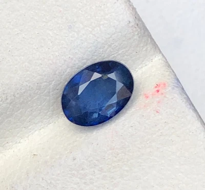 1.22 Carat Natural Faceted Cushion Cut Blue Sapphire Certified From Sri Lanka - Image 1 of 4