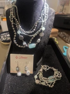 Lotto set collana, bracciale, orecchini nuovi Premier Designs Coolwaters rari! - Foto 1 di 6
