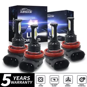 H11 H9 LED Headlight Super Bright Bulbs Kit 8000K White 330000LM High/Low Beam - Picture 1 of 18