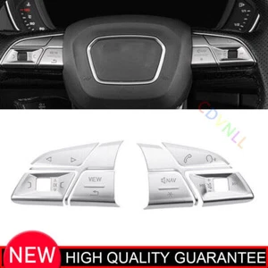 For Audi Q5 2018-2025 ABS Matte Silver Car Front Steering Wheel Frame Cover Trim - Picture 1 of 6