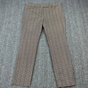 Kenar Pants Womens 8 Brown Chino Batik Flat Front Mid Rise Stretch Casual Work - Picture 1 of 11