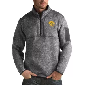 Men’s Antigua Charcoal Iowa Hawkeyes Fortune Quarter-Zip Pullover Medium - Picture 1 of 4