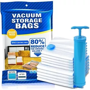 10 x Jumbo Vacuum Storage Bags Travel Space Saver Seal Clothes Organizer Bag - Picture 1 of 18