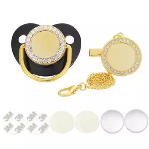 Gold Sublimation Blanks Pacifier luxury pacifier for baby Personalized Bling Bab - Picture 1 of 18
