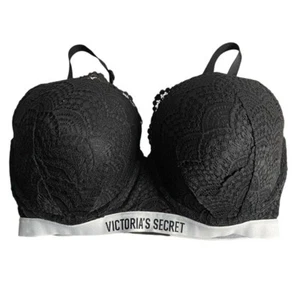 Victoria's Secret Women's Black Lace T-Shirt Push Up Plunge Bra - Bild 1 von 8