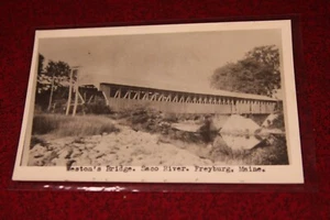 Weston's Covered Bridge over Sacco River, Freyburg Maine Postcard - RPPC - Picture 1 of 2