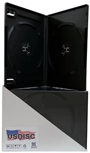 USDISC DVD Etui standardowe 14mm Premium, podwójne 2 płyty (czarne) partia - Zdjęcie 1 z 2