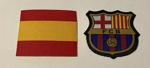 FC Barcelona Team And Spain Flag Iron On Patch Lot. Official Soccer Badges Cover