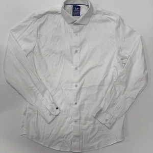 Louis Philippe Mens 42 Long Sleeve Button Up Super Slim Fit Cotton Shirt White - Picture 1 of 9