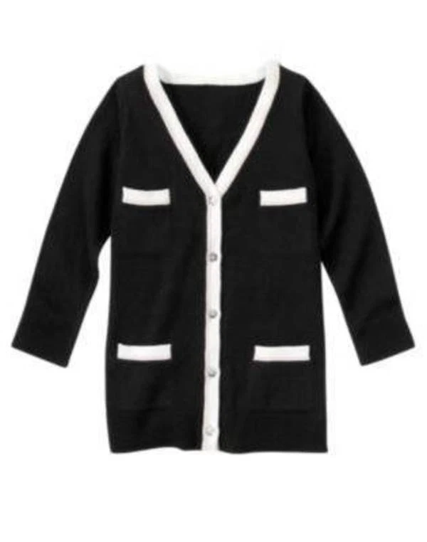 NEW Girl's Gymboree Tres Fabulous Black Cardigan Sweater With Pockets XS (3-4) - Image 1 of 1