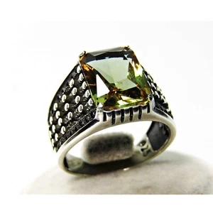 Anillo de plata de ley 925 sultanita de diáspora turca que cambia de color hecho a mano para hombre - Imagen 1 de 8