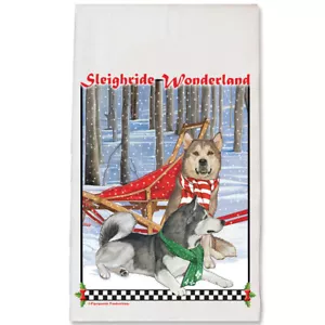 Alaskan Malamute Christmas Kitchen Towel Holiday Pet Gifts - Picture 1 of 1