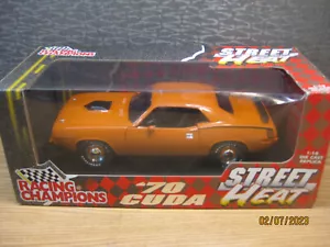 1/18 1970 PLYMOUTH HEMI 'CUDA STREET HEAT , ORANGE BY ERTL /AMERICAN MUSCLE - Picture 1 of 16
